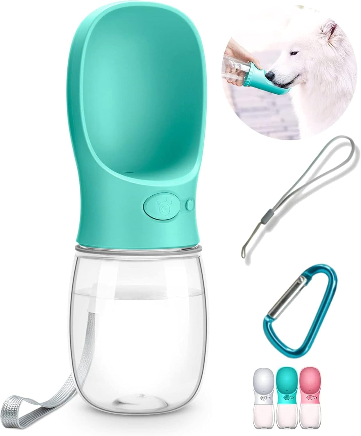 Dog Water Bottle, Leak Proof Portable Pet Water Bottles for Dogs, Puppy Water Dispenser with Drinking Feeder for Travel (19Oz New Version)