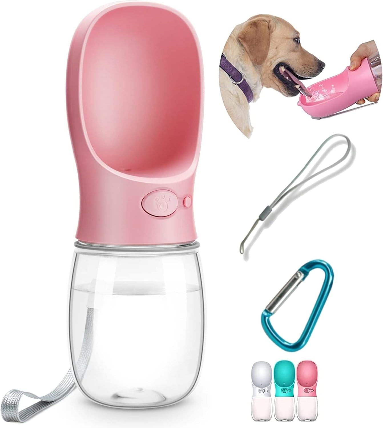Dog Water Bottle, Leak Proof Portable Pet Water Bottles for Dogs, Puppy Water Dispenser with Drinking Feeder for Travel (19Oz New Version)